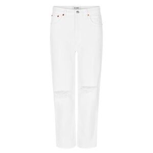 RE/DONE 70’s Stovepipe White Distressed Rigid Jeans